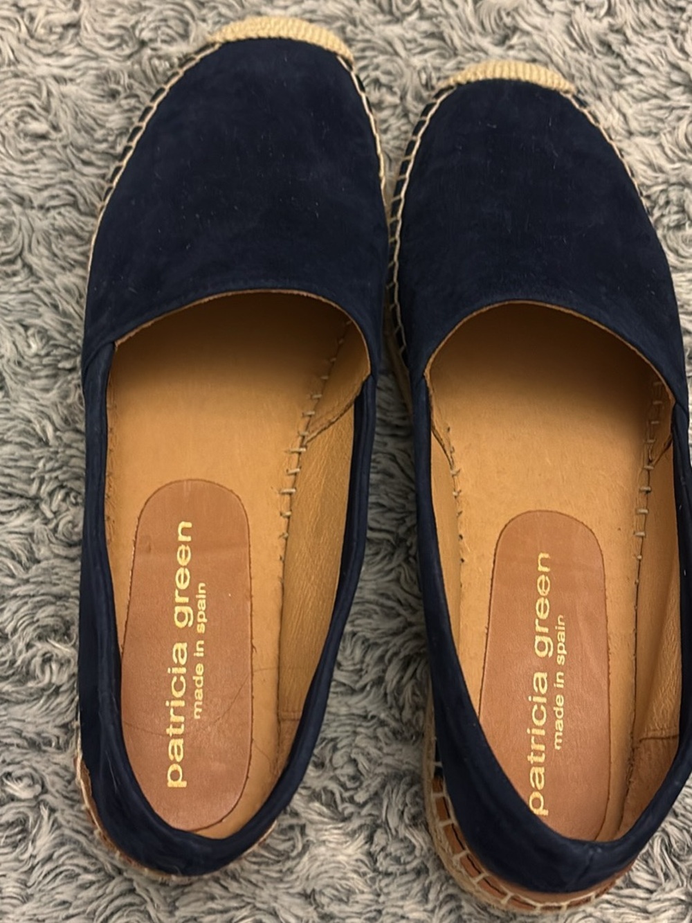 Patricia Green Navy Suede Espadrille Slip-Ons